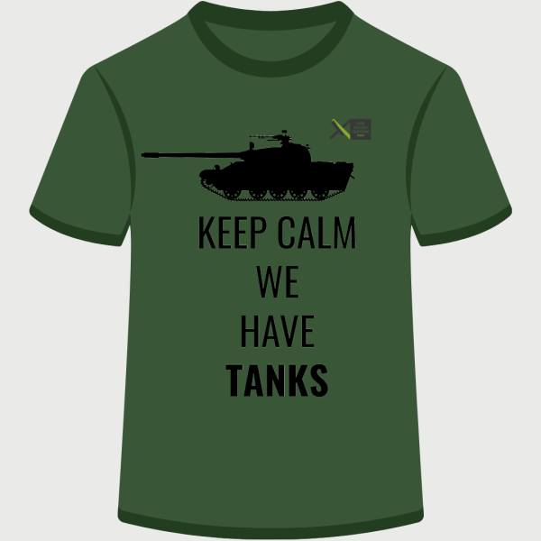 Kratka majica - Keep calm we have tanks, zelena