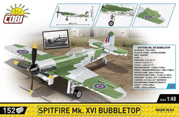 COBI-5865 Spitfire Mk. XVI Bubbletop - Image 4